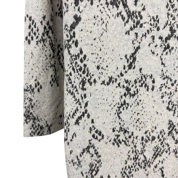 M&S Collection Snakeskin Long Sleeve Midi Sheath Knit Dress Beige Mock Neck sz 8 - Picture 12 of 16